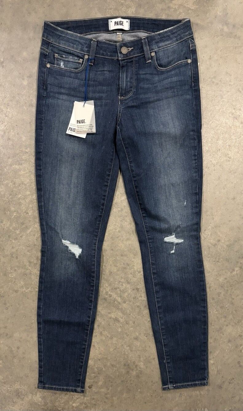 NEW Womens Paige Verdugo Ankle Jeans Mid Rise Sz 28